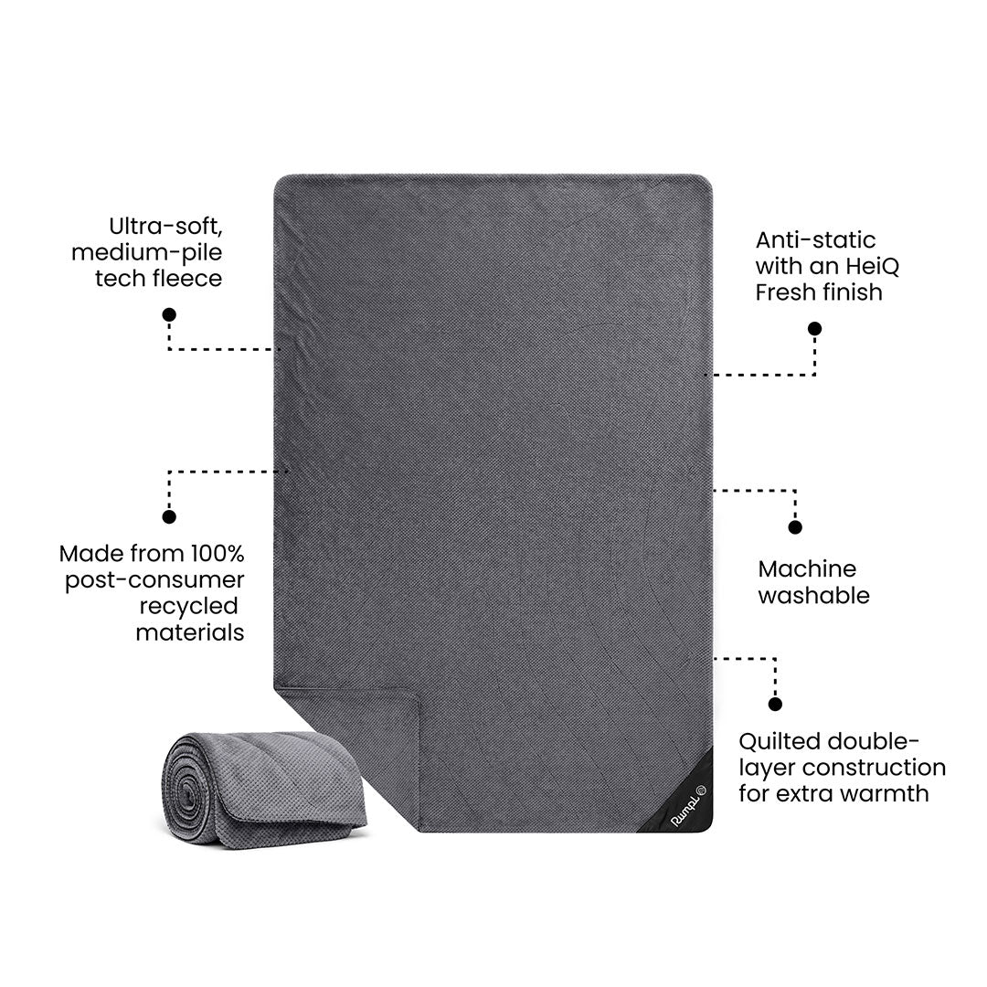 Après Fleece 2 Person Blanket - Charcoal Grey