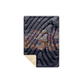 Fleece Puffy Mini Blanket - Midnight Bloom