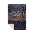 Fleece Puffy Throw Blanket - Midnight Bloom