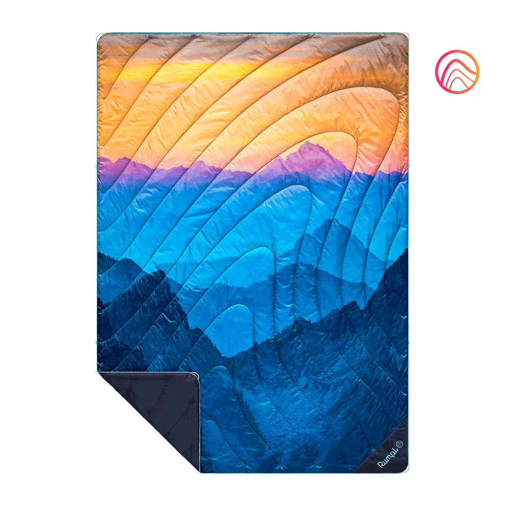 Original Puffy Blanket - Misty Peaks Mountainscape - Custom