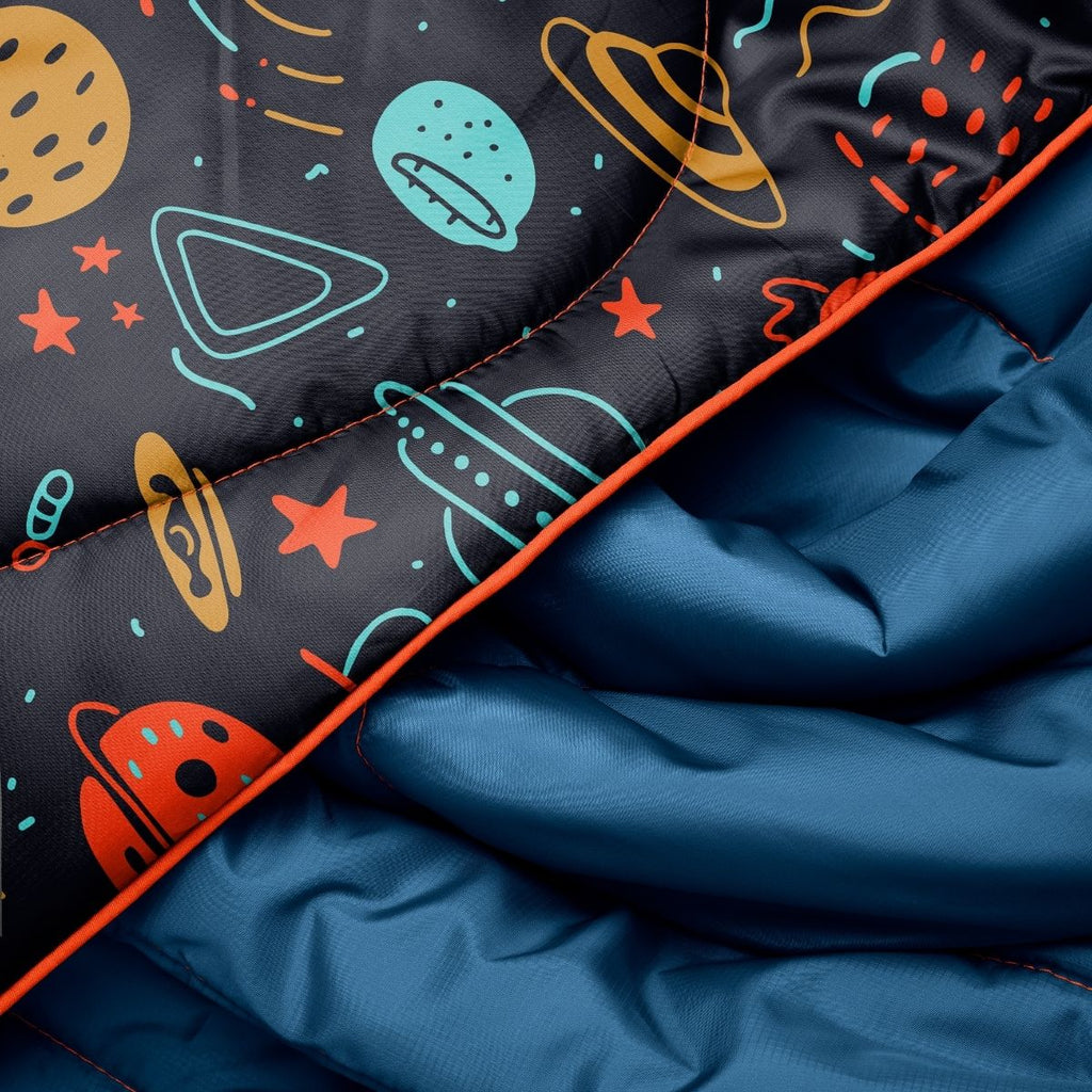 Original Puffy Mini Blanket - Bedtime Space Doodles
