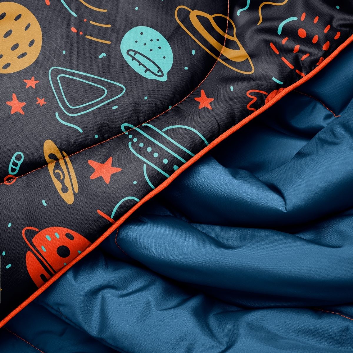 Original Puffy Mini Blanket - Bedtime Space Doodles