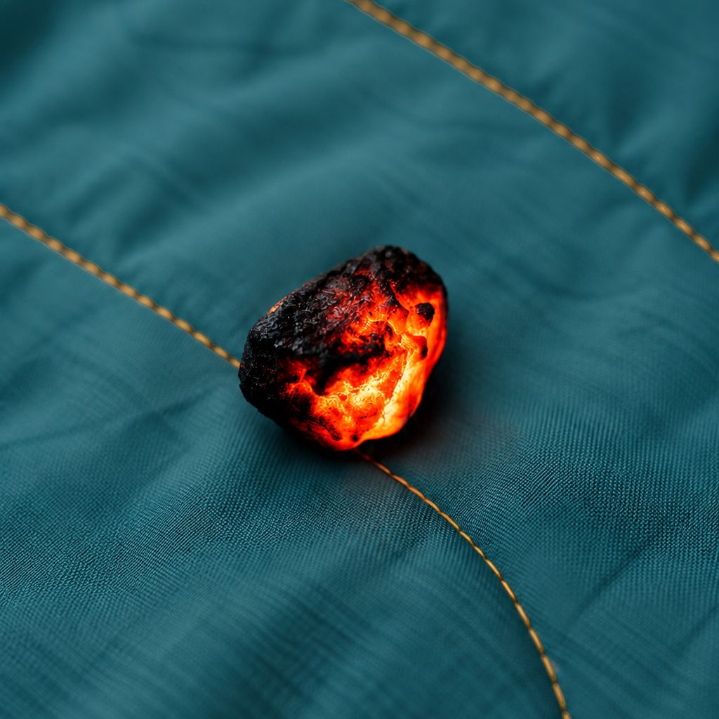 Campfire Puffy Throw Blanket - Sage Navy
